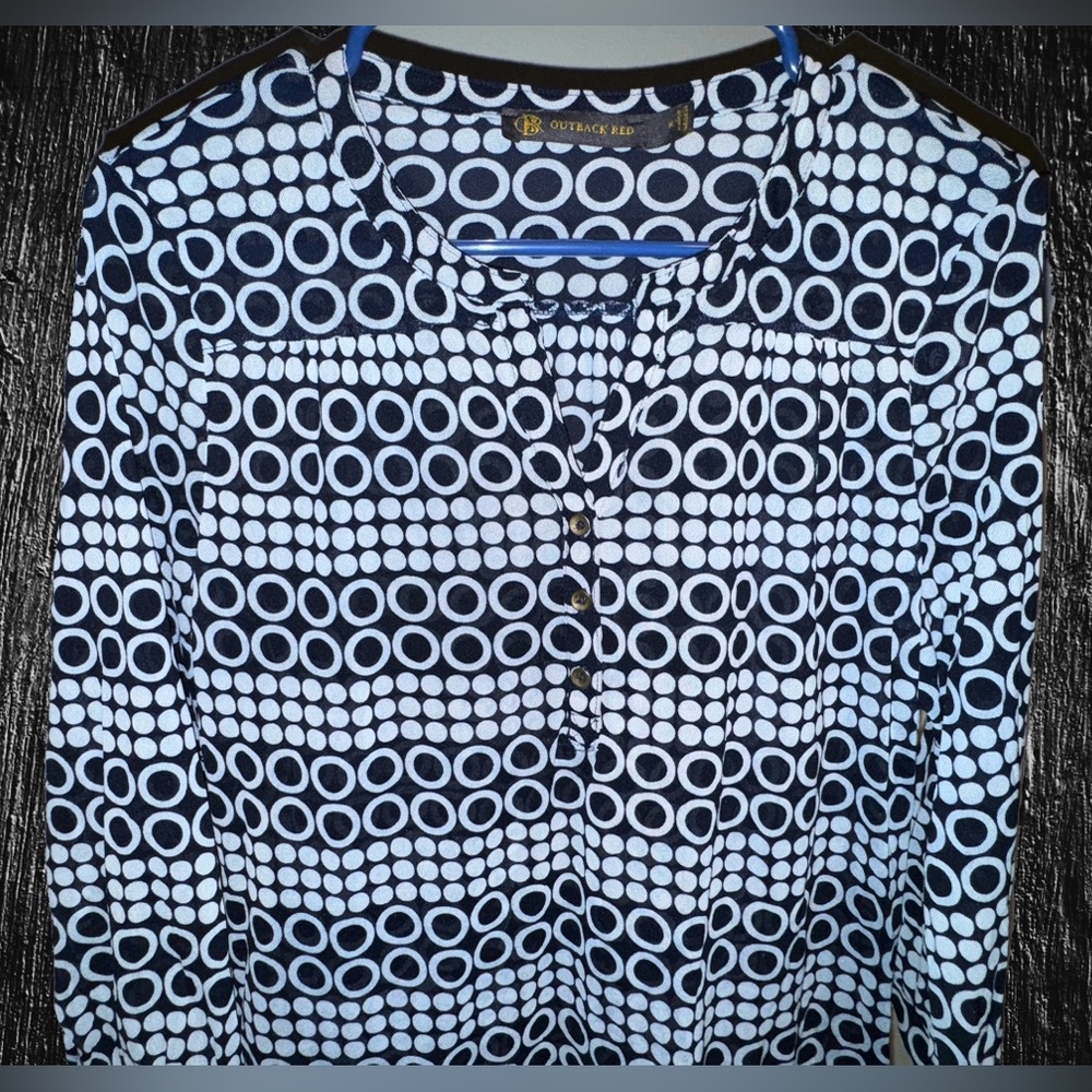 Outback Red - Blouse Swim Cover - Navy and White - S